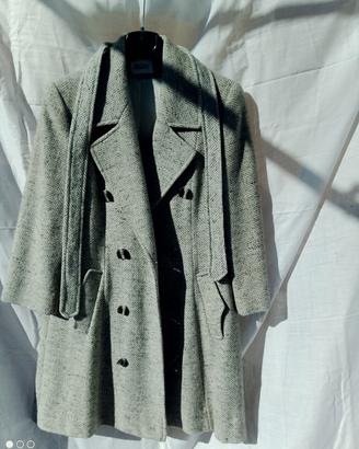 Cappotto vintage a spina di pesce da donna 