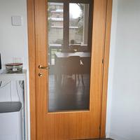 Porta interna vetrata 80x210cm noce chiaro