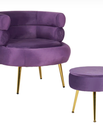 Poltroncina in velluto viola