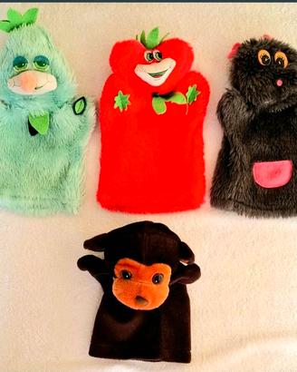 Set 4 Marionette a Mano in Peluche 