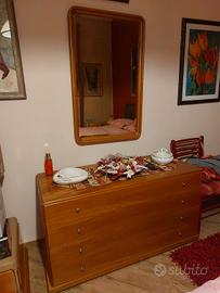 camera da letto legno noce chiaro