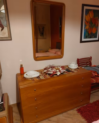 camera da letto legno noce chiaro