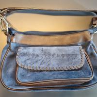 Borsa scamosciata blu Camilla Signori