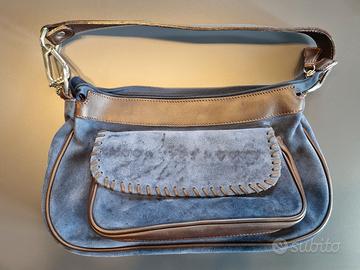 Borsa scamosciata blu Camilla Signori