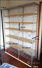 Scaffalatura componibile metallo legno 210x160 cm