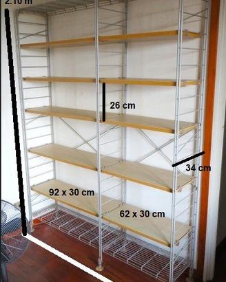 Scaffalatura componibile metallo legno 210x160 cm