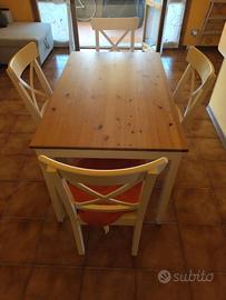 Tavolo legno + 4 sedie