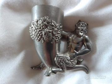 Bicchierino erotico da grappa, decò, con satiro