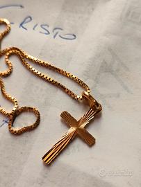 catenina in oro 18k 750 con cristo 