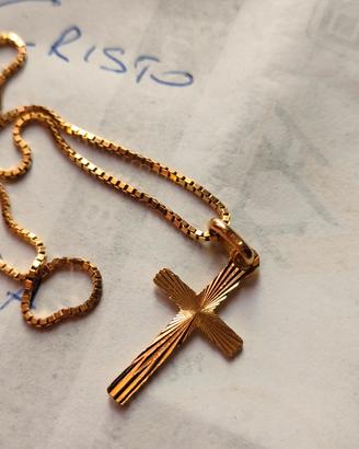 catenina in oro 18k 750 con cristo 