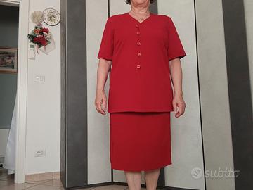 Elegante Tailleur Rosso Donna Made in Italy