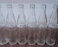 Sei Bottiglie di vetro vintage di Coca-Cola.