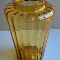 Vaso per fiori in vetro soffiato color ambra