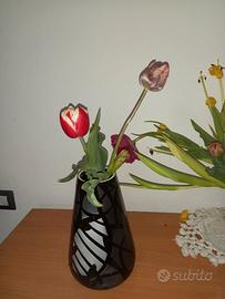 Vaso decorativo nero e multicolore