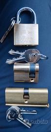 1 cilindro +1 mezzo cilindro + 1 lucchetto