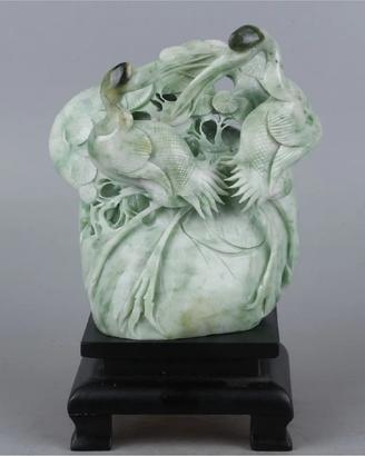 Antica scultura cinese in giada Dushan/Pietra dura