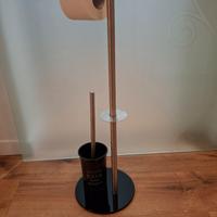 Piantana bagno porta rotolo e scopino