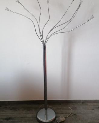 Lampada/piantana acciaio con 8 luci regolabili