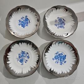 4 piattini piccoli Bavaria decoro fiore