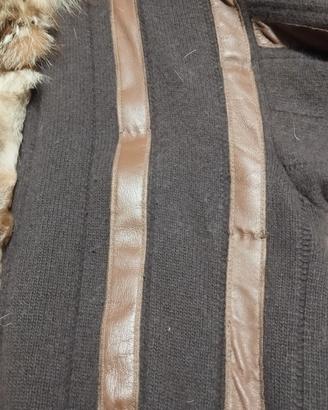 giacca in maglia e pelliccia 