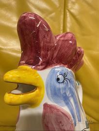 Vaso / brocca a forma di gallo, Deruta