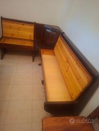 Panca angolare legno robusto ad angolo