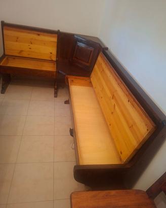 Panca angolare legno robusto ad angolo