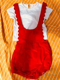 Completo maglia salopette bimbo bimba 3 mesi body