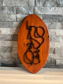 Targa decorativa artigianale in legno massello