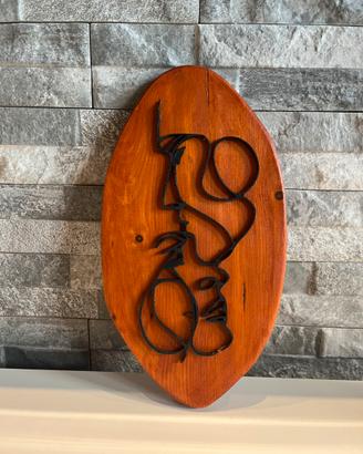 Targa decorativa artigianale in legno massello