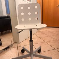Sedia Ikea bianca con ruote