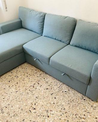 Divano letto ad angolo con penisola e contenitore
