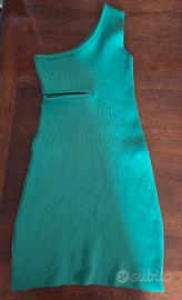 Vestito monospalla colore verde