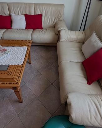Divani 2 e 3 posti in pelle - Coppia