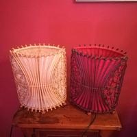 Coppia lampade etniche originali rossa bianca