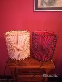 Coppia lampade etniche originali rossa bianca