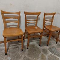 Set di 3 sedie in legno