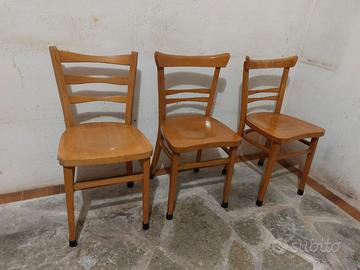 Set di 3 sedie in legno