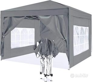 Gazebo Pieghevole Multifunzione 3x3 Grigio - Spedi