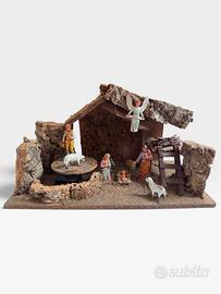 Presepe Vintage con Carillon Capanna e Statuine