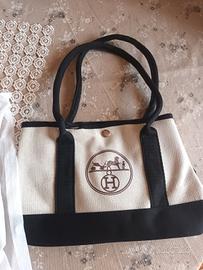 Tote bag Hermes in tessuto 