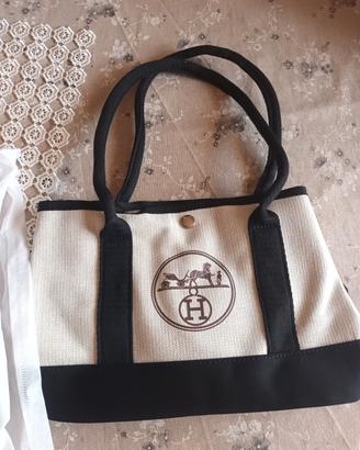 Tote bag Hermes in tessuto 