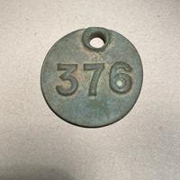 Targa - Insegna “376” ottone bronzo massiccio