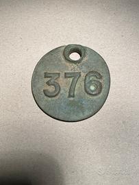 Targa - Insegna “376” ottone bronzo massiccio