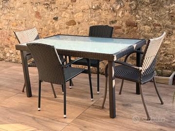 Set da giardino tavolo e 4 sedie