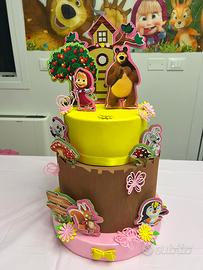 Torta finta Masha e Orso