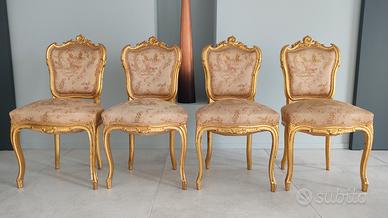 4 sedie stile Luigi XV prezzo cadauna 60 €