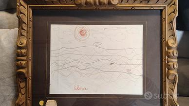 quadro disegno Bruno Munari TM su carta firmato