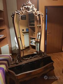 Toilette consolle specchiera stile Chippendale