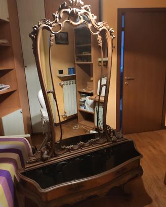 Toilette consolle specchiera stile Chippendale